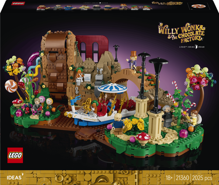 Zestaw klocków LEGO Ideas Willy Wonka i fabryka czekolady 2025 elementów (21360) - Zdjęcie 1 Zestaw klocków LEGO Ideas Willy Wonka i fabryka czekolady 2025 elementów (21360) - obraz 1