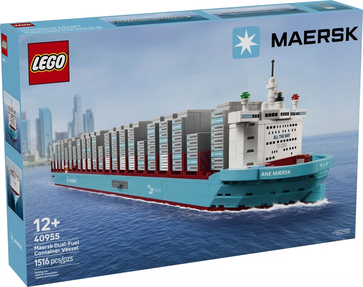 Конструктор LEGO Контейнеровоз Maersk с двухтопливным двигателем 1516 деталей (40955) - Фото 1 Конструктор LEGO Контейнеровоз Maersk с двухтопливным двигателем 1516 деталей (40955) - изображение 1