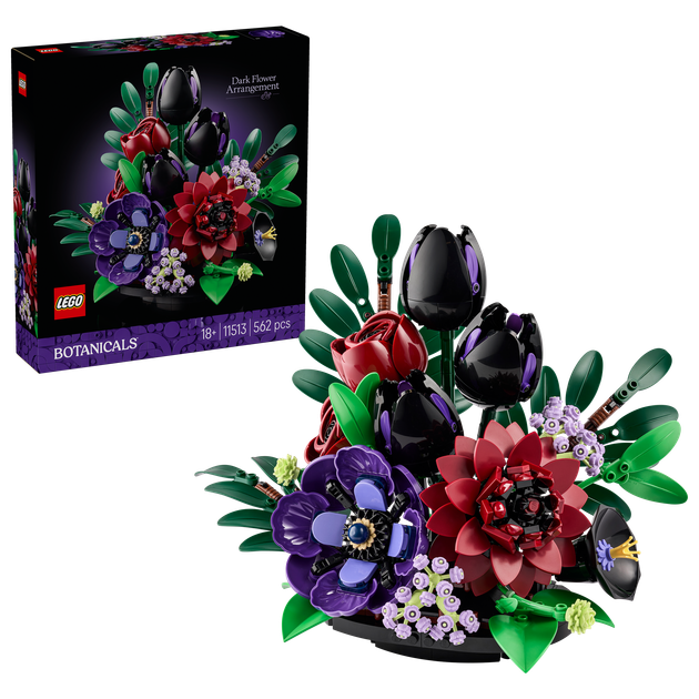 Zestaw klocków LEGO Botanicals Kompozycja z ciemnych kwiatów 562 elementy (11513) - obraz 2