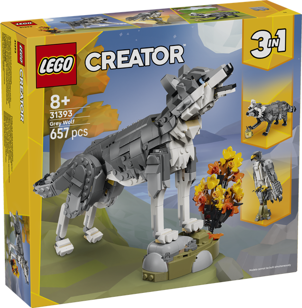 Конструктор LEGO Creator Лесные животные: Серый волк 657 элемента (31393) - Фото 3 Конструктор LEGO Creator Лесные животные: Серый волк 657 элемента (31393) - изображение 3