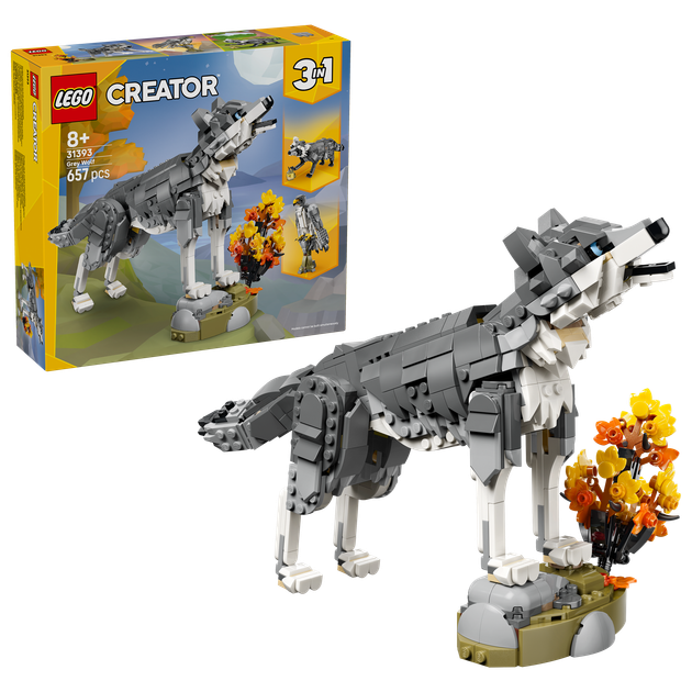Конструктор LEGO Creator Лесные животные: Серый волк 657 элемента (31393) - Фото 4 Конструктор LEGO Creator Лесные животные: Серый волк 657 элемента (31393) - изображение 4