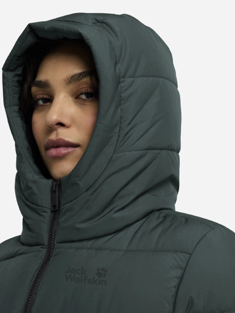 Пуховик зимний женский Jack Wolfskin Frozen Palace Long Jkt W Rds A65096-E0271 XL Зеленый (4064886782128) - изображение 4