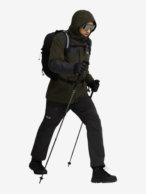 Спортивная ветровка мужская Jack Wolfskin Jasper Pro 2L Jkt M A66294_E0205 M Темно-серая (4064886754767) - Фото 3 Спортивная ветровка мужская Jack Wolfskin Jasper Pro 2L Jkt M A66294_E0205 M Темно-серая (4064886754767) - изображение 3