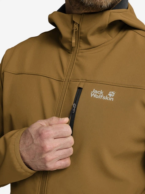 Куртка демисезонная с капюшоном мужская Jack Wolfskin Wild Winds Hooded Jkt M A66308_G0095 2XL Коричневая (4064886755108) - изображение 5