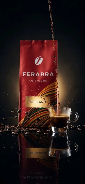 Кофе в зернах Ferarra Africano 1 кг арабика средней обжарки цитрус апельсин нектарин ягоды карамель миндаль грейпфрут с кофеином - изображение 7