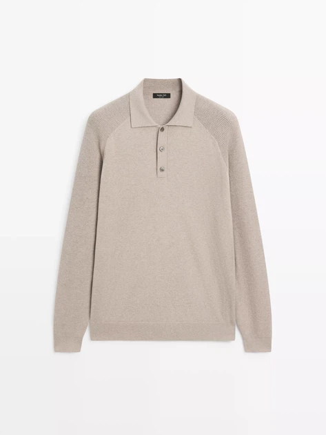 Чоловічий светр Massimo Dutti L бежевий - Фото 4 Чоловічий светр Massimo Dutti L бежевий - изображение 4