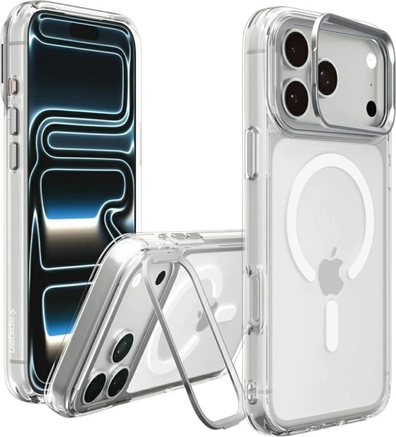 Чохол для смартфона Apple iPhone 17 Pro/18 Pro Spigen Ultra Hybrid Optik S MagSafe Transparent Silver (ACS11921) - зображення 2