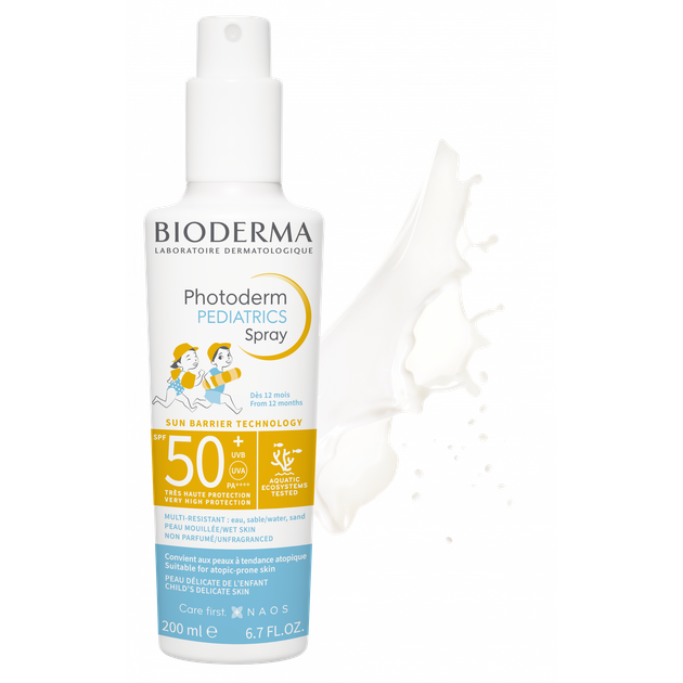 Спрей Bioderma Photoderm Pediatrics Spray SPF50+ 200 мл Детский солнцезащитный Биодерма Фотодерм с очень высокой защитой UVA/UVB для сухой и чувствительной кожи - изображение 5