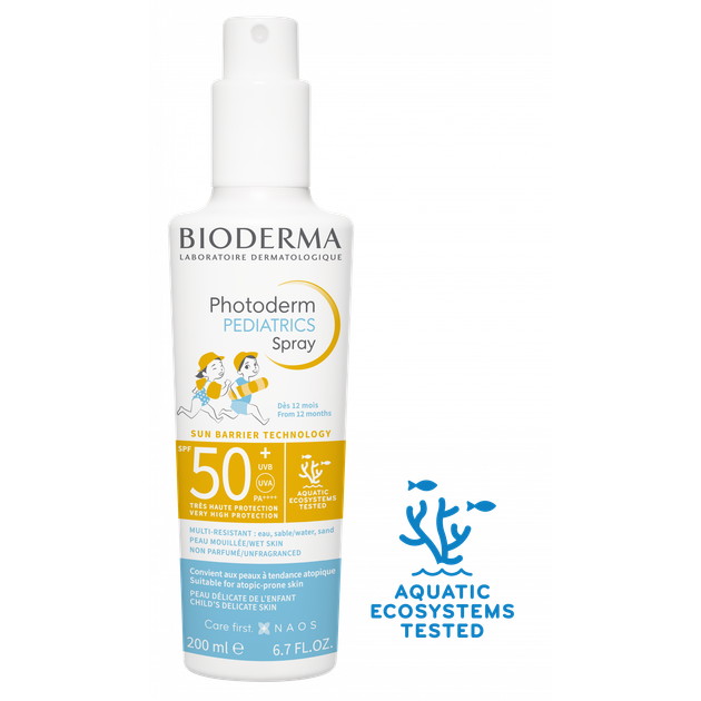 Спрей Bioderma Photoderm Pediatrics Spray SPF50+ 200 мл Детский солнцезащитный Биодерма Фотодерм с очень высокой защитой UVA/UVB для сухой и чувствительной кожи - изображение 6