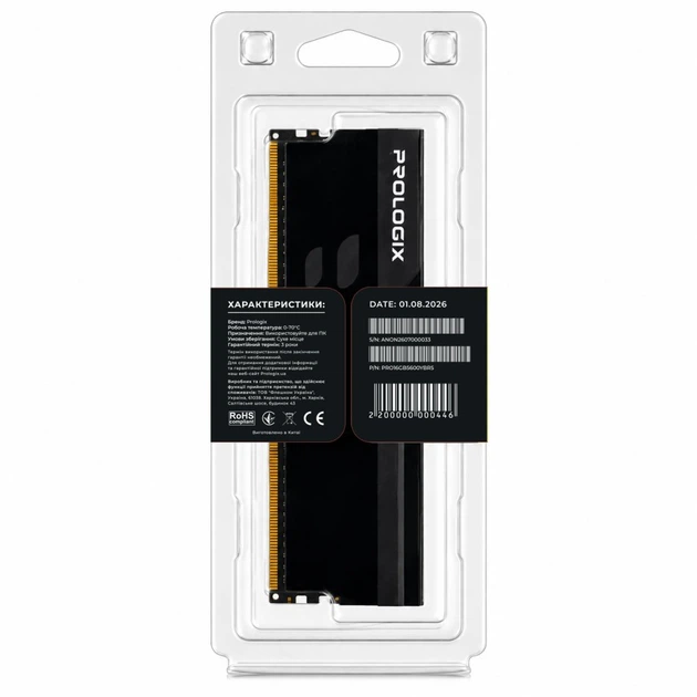 Модуль пам'яті для комп'ютера DDR5 16GB 5600 MHz Onyx Black RGB Prologix (PRO16GB5600YBR5) - зображення 5