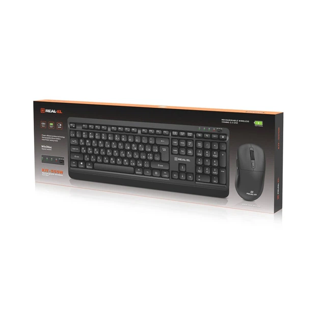 Комплект REAL-EL KIT-555W Wireless Black (EL123100056) - Фото 9 Комплект REAL-EL KIT-555W Wireless Black (EL123100056) - зображення 9