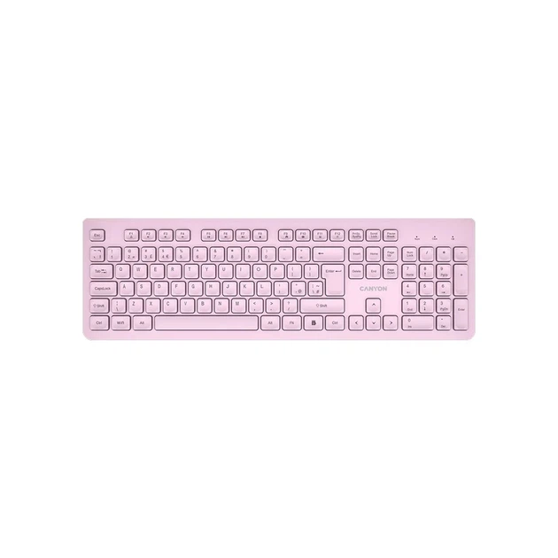 Клавіатура Canyon HKB-W01 Silent Wireless UA Pink (CNS-HKBW01P) - Фото 1 Клавіатура Canyon HKB-W01 Silent Wireless UA Pink (CNS-HKBW01P) - изображение 1