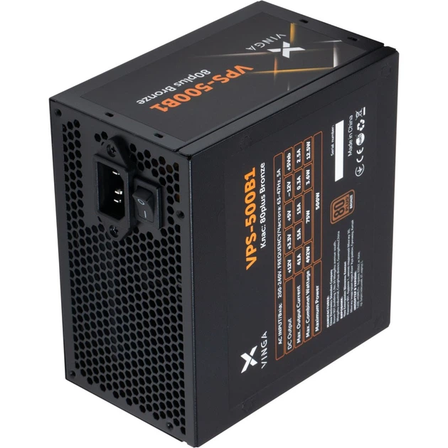 Блок живлення Vinga 500W (VPS-500B1) - Фото 9 Блок живлення Vinga 500W (VPS-500B1) - зображення 9