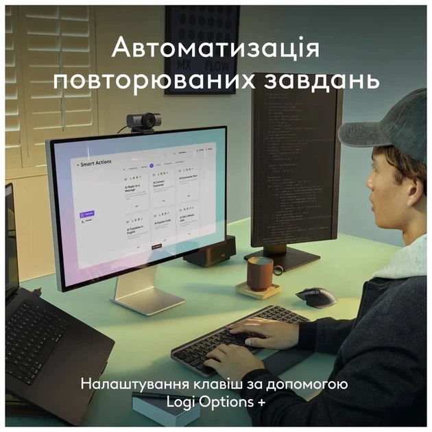 Клавіатура Logitech MX Keys S для MAC Bluetooth/Wireless UA Space Grey (920-011637) - изображение 7