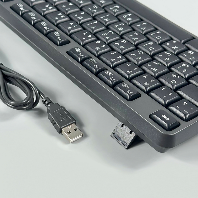 Клавиатура проводная мышка 2в1 USB совместимые системы Win MAC C235 черный - Фото 4 Клавиатура проводная мышка 2в1 USB совместимые системы Win MAC C235 черный - изображение 4