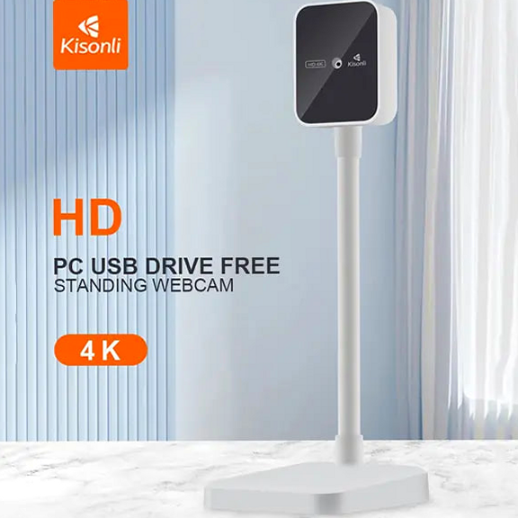 Вебкамера 4K з автофокусуванням вбудованим мікрофоном USB Kisonli D1 біла - зображення 6