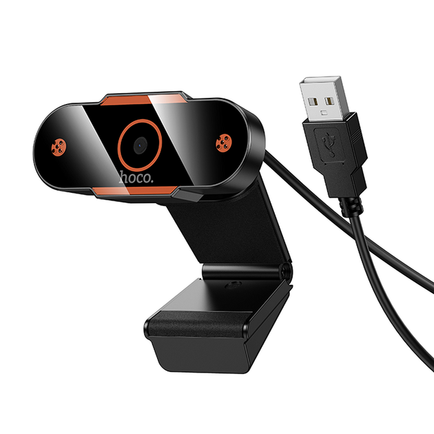 Вебкамера 720P USB фиксированный фокус длина кабеля 1.5 м Hoco D101 черный - изображение 3