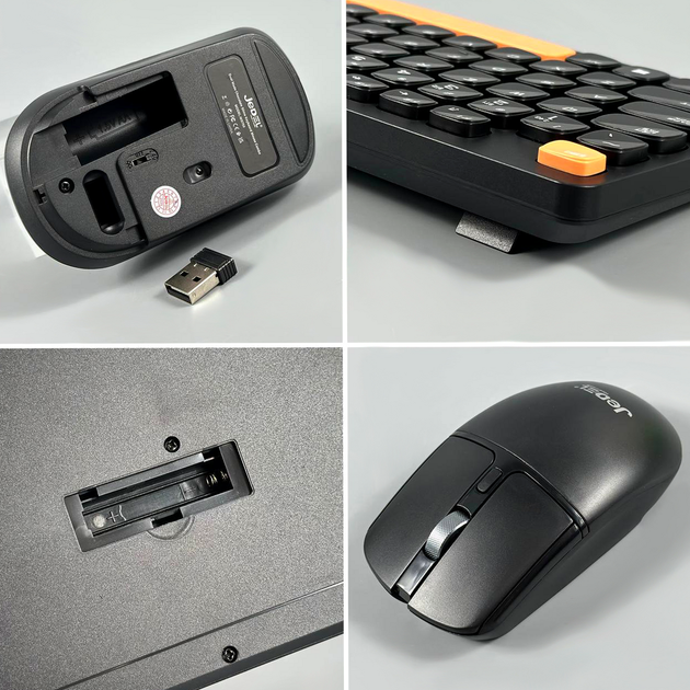 Клавіатура бездротова 3D мишка Jedel WS750 Dual mode розмір 43212526 мм вага 455 г чорний - зображення 4