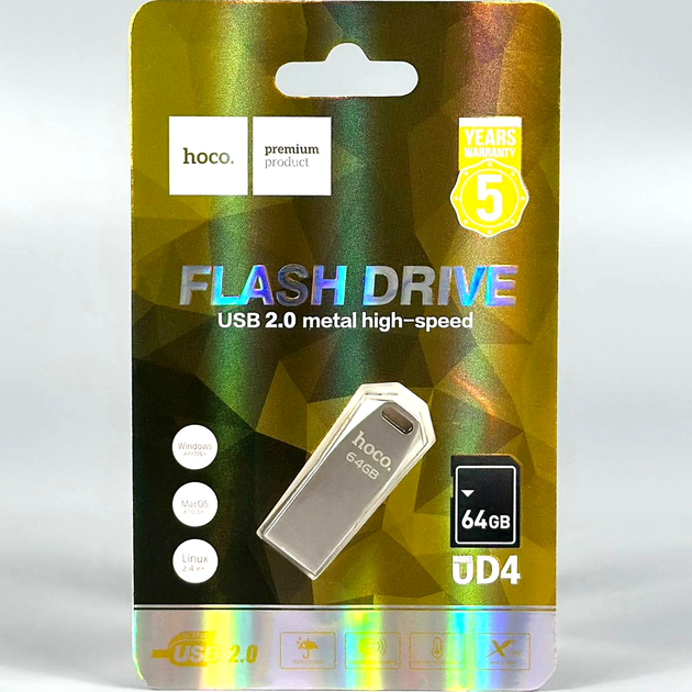 USB флешка 64Гб USB2.0 накопитель информации Hoco UD4 - Фото 2 USB флешка 64Гб USB2.0 накопитель информации Hoco UD4 - изображение 2