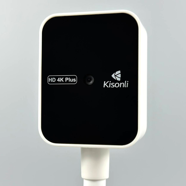 Вебкамера 4K Plus 12MP автофокус вбудований мікрофон USB Kisonli D1 білий - зображення 4