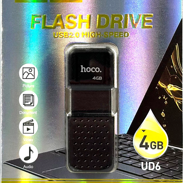 USB флешка 4Gb USB2.0 накопитель информации Hoco UD6 - изображение 2