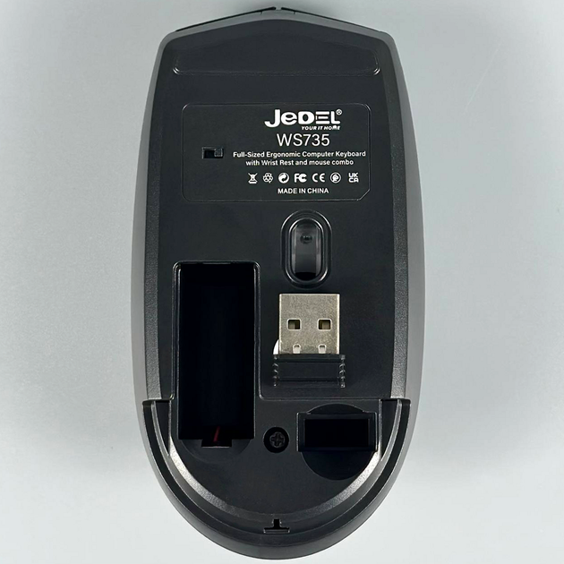 Бездротова клавіатура та миша 3D 442х157х28 485г 115х162х37 1000c Jedel WS735 чорний - зображення 8
