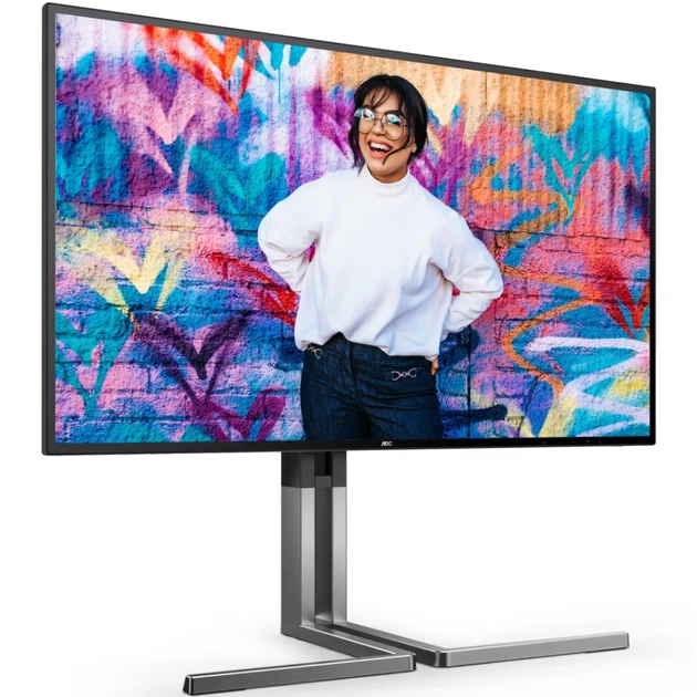 Монитор AOC U27U3CV 27'' Nano IPS 4K UHD 2хHDMI DP Type-C USB-hub HAS Pivot колонки Black-Silver (U27U3CV) - изображение 2