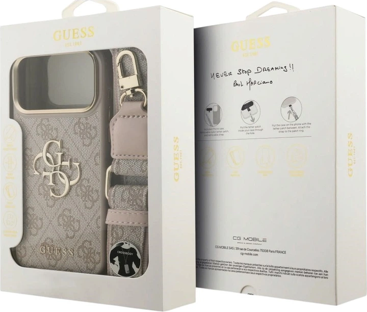 Etui na smartfon Apple iPhone 18 Pro/17 Pro Guess 4G Big 4G Classic Logo Big Strap Metal Buttons Pink (GUHCP18LP4G4BCSP) - obraz 9