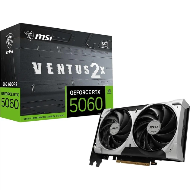 Відеокарта MSI RTX 5060 8G VENTUS 2X OC V1 (RTX 5060 8G VENTUS 2X OC V1) (GDDR7, 128 bit, PCI-E v5.0 x16) - зображення 5