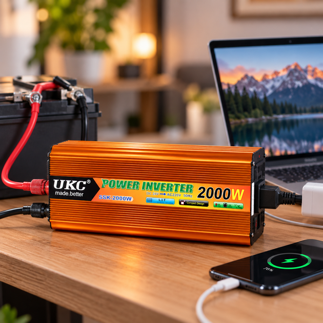 Преобразователь AC/DC SSK 2000W 24V / Автомобильный инвертор 24В - изображение 2