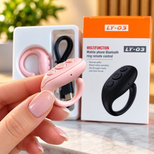 Bluetooth пульт-кольцо для смартфона: дистанционное управление TikTok, Reels, видео и фото (LY-03), Розового цвета - Фото 7 Bluetooth пульт-кольцо для смартфона: дистанционное управление TikTok, Reels, видео и фото (LY-03), Розового цвета - изображение 7