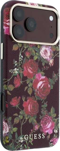 Etui na smartfon Apple iPhone 18 Pro Max/17 Pro Max Guess Blossom Roses Print MagSafe Burgundy (GUHMP18X6PWGTBEU) - obraz 4