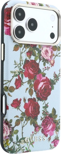Etui na smartfon Apple iPhone 18 Pro Max/17 Pro Max Guess Blossom Roses Print MagSafe Blue (GUHMP18X6PWGTBEB) - obraz 4