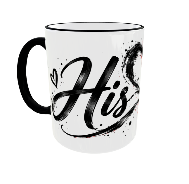 Набір парні чашки His & Hers COUPLE COLLECTION 330 мл чорна та червона ручка - зображення 3