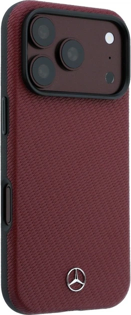 Etui-portfel na smartfon Apple iPhone 18 Pro/17 Pro Mercedes-Benz Grill Pattern Leather MagSafe Burgundy (MEHMBWP18L25PWPR) - obraz 5