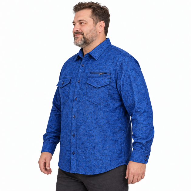 Чоловіча утеплена сорочка Gold Golf Man із термофлісом,6XL, Синій - Фото 3 Чоловіча утеплена сорочка Gold Golf Man із термофлісом,6XL, Синій - зображення 3