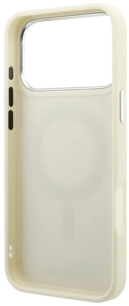 Чохол для смартфона Apple iPhone 17 Pro Max / 18 Pro Max Karl Lagerfeld Ring Stand 360 Saffiano Classic Logo MagSafe Beige (KF003178) - зображення 7