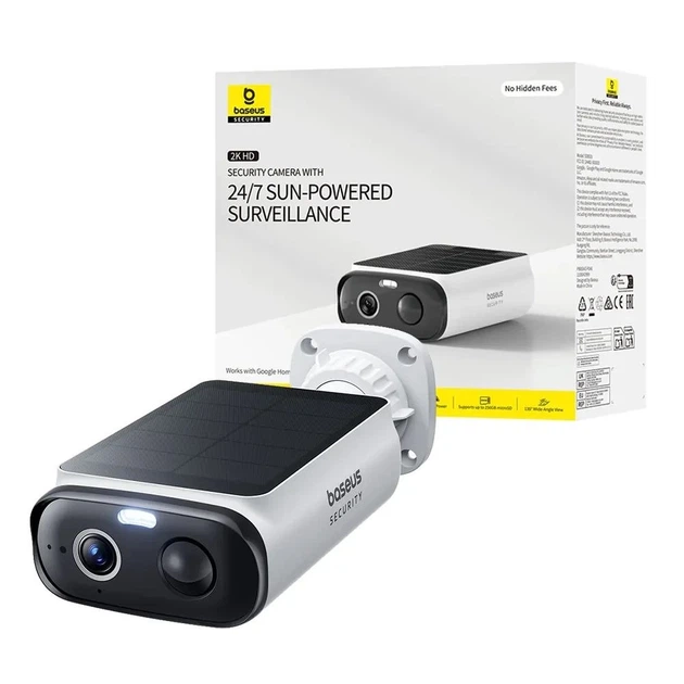 Вулична автономна IP-камера відеоспостереження Baseus Security S1 Lite 2K 3MP Wi-Fi з нічним баченням - зображення 5