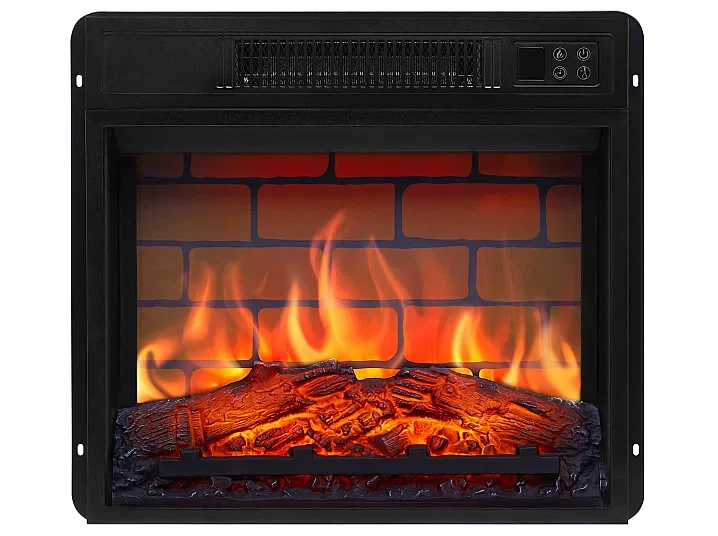 Электрокамин с эффектом пламени ArtiFlame 1800 Вт встроенный электрокамин 49 см кирпичная кладка муляж поленьев панорамное стекло камин электрический декоративный термостат таймер до 6 часов - изображение 6