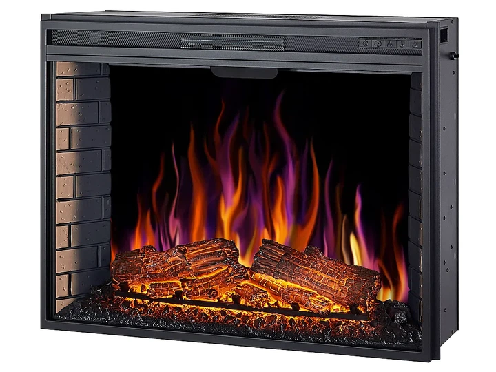 Электрокамин 3D ArtiFlame 1600 Вт электрокамин встроенный с эффектом живого пламени кирпичная кладка звук огня 4 цвета фона камин электрический декоративный пульт таймер до 30 м2 - изображение 8