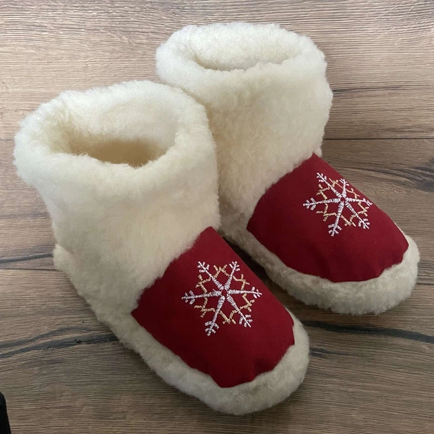 Чуни шерстяные на резиновой подошве со снежинкой Eluna 40-41 - Фото 1 Чуни шерстяные на резиновой подошве со снежинкой Eluna 40-41 - изображение 1