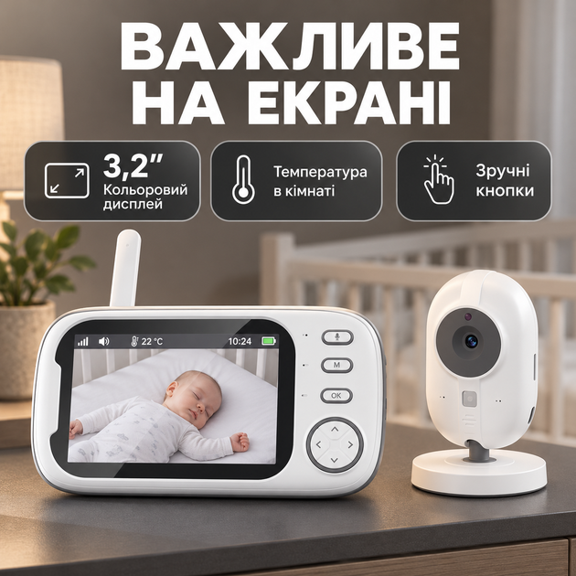 Видеоняня камера ночного видения видео няня с микрофоном и динамиком поворотная камера видеонаблюдения Baby Monitor - Фото 10 Видеоняня камера ночного видения видео няня с микрофоном и динамиком поворотная камера видеонаблюдения Baby Monitor - изображение 10