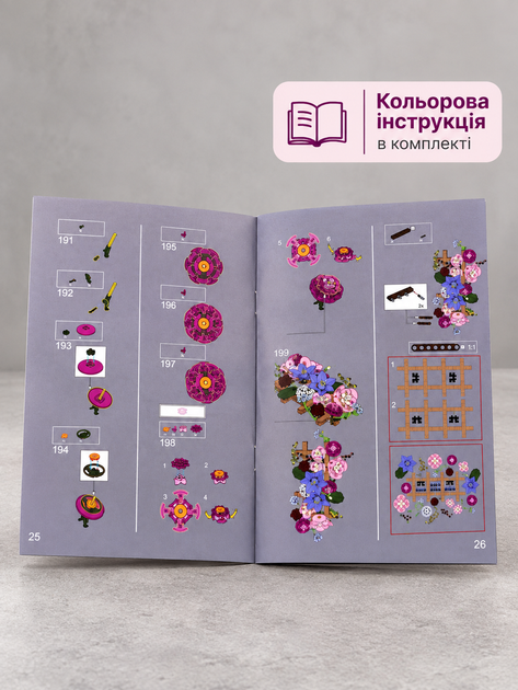 Конструктор Квіткова стіна 879 деталей Botanicals конструктор квіти Flower wall (11503) - зображення 5
