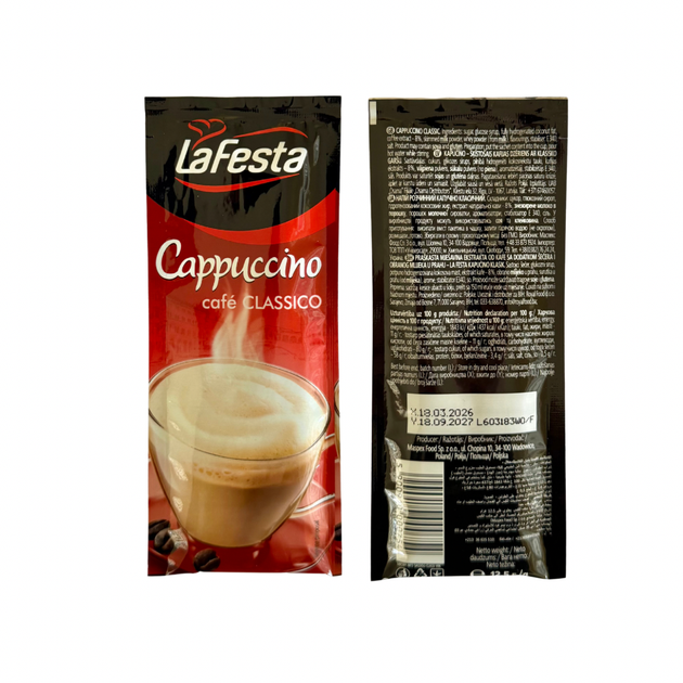 Капучино розчинне La Festa Cappuccino Classico Класичний 12,5 г × 10 шт. (125 г) - зображення 4