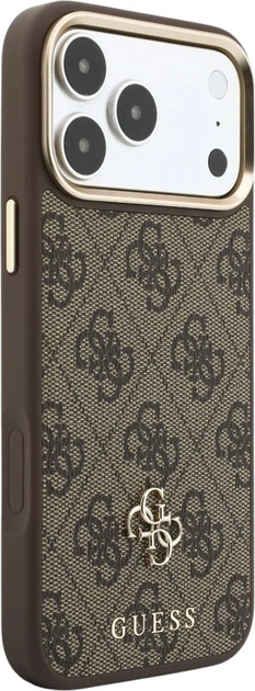 Etui na smartfon Apple iPhone 18 Pro Max/17 Pro Max Guess 4G z portfelem i smyczą Magsafe Brown (GUBPHUP18XP4SM44CW) - obraz 4