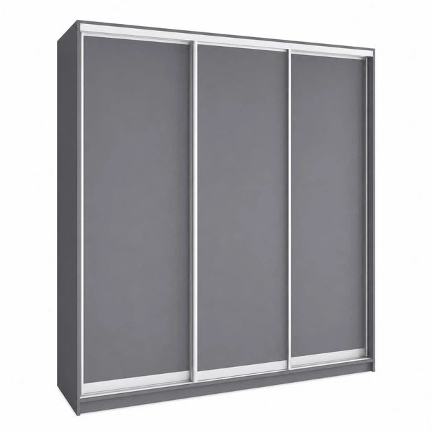 Шкаф-купе трехдверный MebelStar Стандарт AL 3ДСП 200x60x240 см Антрацит (MBS-1487) - изображение 3