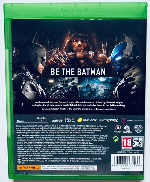 Диск для Xbox One - Batman Arkham Knight, русские субтитры, Б/У - изображение 3