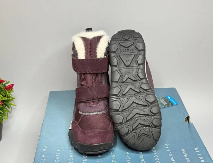 Дитячі зимові черевики Geox Trekkyup Amphibiox, чоботи 24 р бордовий/білий дівчинці - Фото 8 Дитячі зимові черевики Geox Trekkyup Amphibiox, чоботи 24 р бордовий/білий дівчинці - зображення 8
