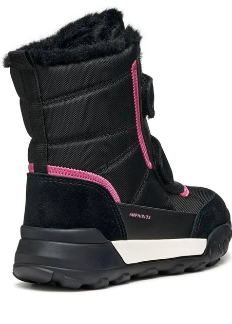 Детские зимние ботинки Geox Trekkyup Amphibiox, сапоги 24р чёрный/белый/розовый девочке - изображение 5