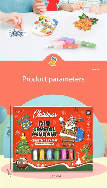 Набір вітражів Різдво 6 кольорів 6 вітражів для творчості Christmas DIY Crystal Pendant - зображення 5